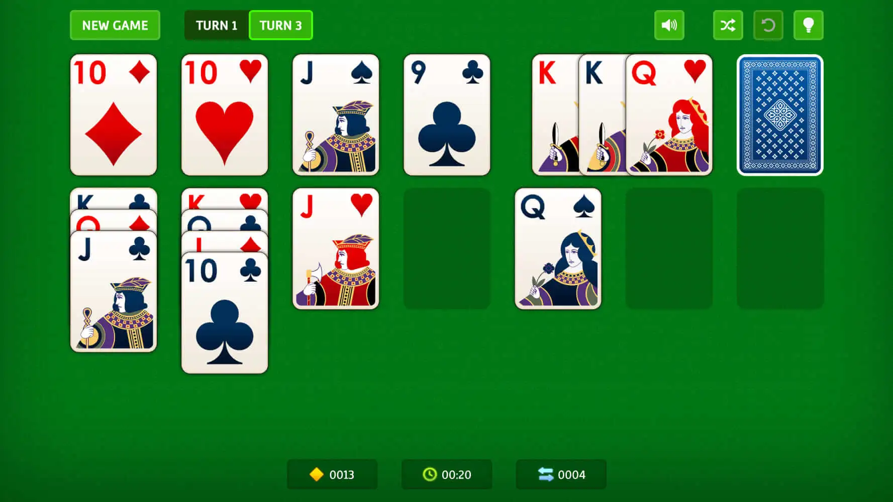 Solitaire Turn 3 gameplay screenshot